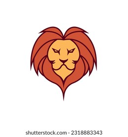 Lion face colored drawing, Lion face vector