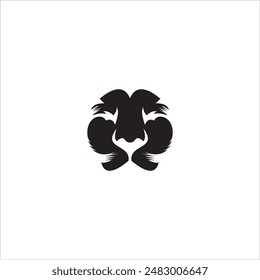 Diseño de cara de león en fondo blanco y negro