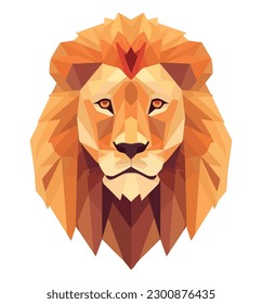 Lion face design over white