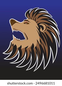 Diseño de la cara del león, Ilustración vectorial
