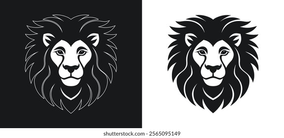 Lion face expression vector icon illustration with SEO keywords