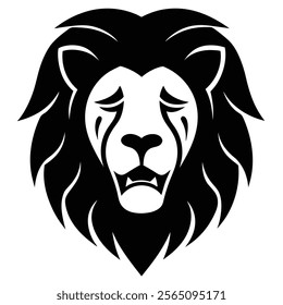 Lion face expression vector icon illustration with SEO keywords