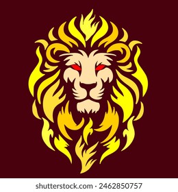 Lion Face Front color and background