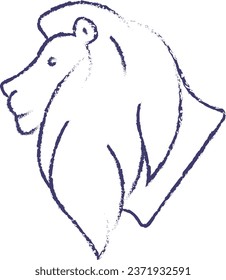 Lion face hand drawn vector illustration