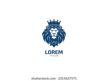 Icono de cabeza de lión logotipo vectorial, logotipo de símbolo de silueta de león, ilustración de diseño de tatuajes de león