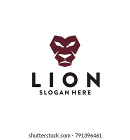 Lion face head icon vector logo, lion silhouette symbol logo, lion tattoo design illustration eps 10 eps 8