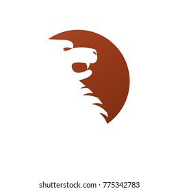 Elemento animal heráldico de la cara de león. Logotipo decorativo del escudo heráldico de armas ilustraciones vectoriales aisladas.