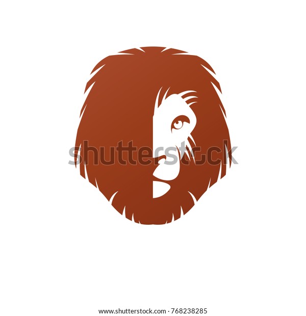 ライオンの顔紋章動物のエレメント 紋章の紋章の装飾ロゴ 分離型ベクターイラスト のベクター画像素材 ロイヤリティフリー