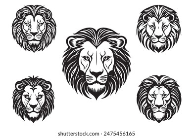 Lion Face Icon Vector EPS