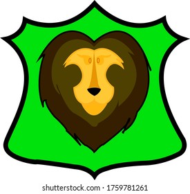 Lion face image . Vector Vintage Design Element