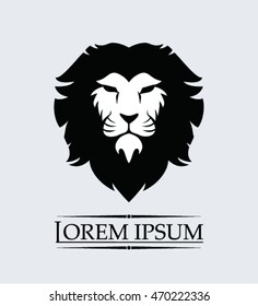 Lion face image . Vector Vintage Design Element.