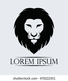 Lion face image . Vector Vintage Design Element.