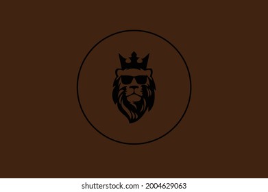 Lion face initial logo for company