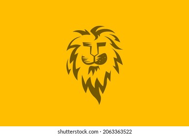 Lion face, leo head vector logo