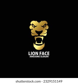 lion face logo design gradient luxury color