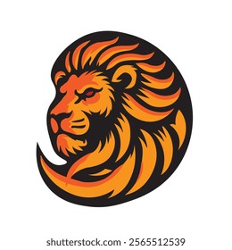 Lion face logo design. Lion head for sport, e-sport teams and t-shirt design. Vector illustration. lion mascot