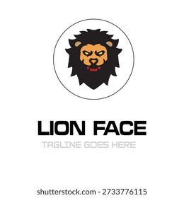 Vector de Plantilla de diseño de logotipo de cara de león