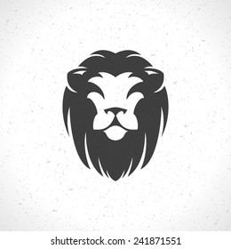 Lion Face Logo Emblem Template For Business Or T-shirt Design. Vector Vintage Design Element.