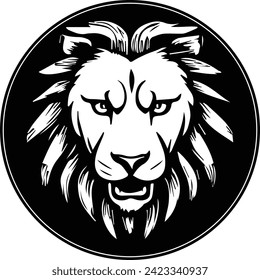 Logo de la cara de león. EPS10. Logotipo de león