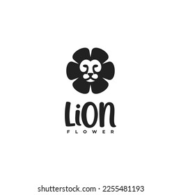 logotipo de la cara de león con flores