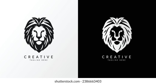 Lion face logo icon illustration