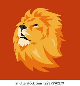 lion face logo icon. isolated background. animal themes, wild for sticker, poster, print, template, etc. flat vector illustration