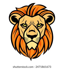 lion face logo icon vector illustration clipart isolated on white background