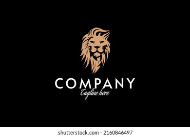 Lion Face Logo With Luxury Brown Color