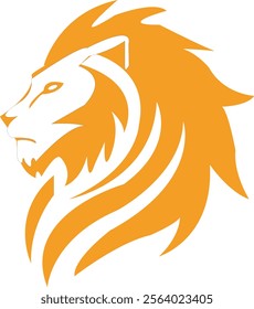 Lion face logo orange  vector