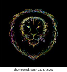 Lion face logo, sketch for your design