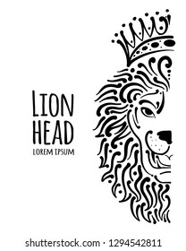 Lion face logo, sketch for your design