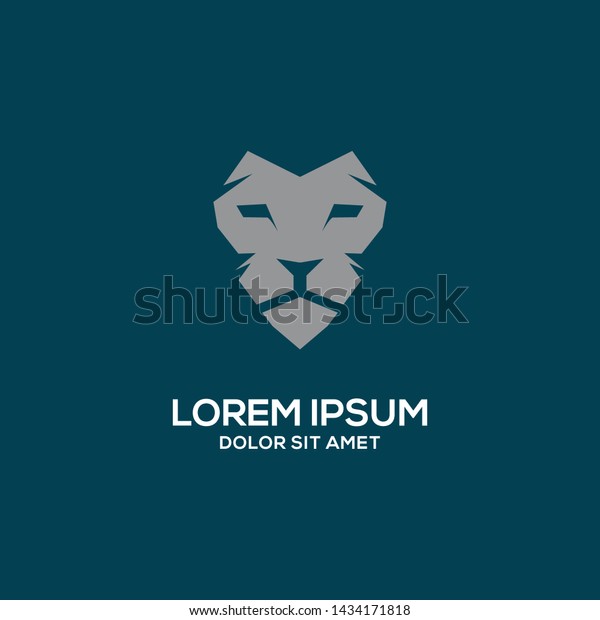 Lion Face Logo Template Vector Eps Stock Vector (Royalty Free ...