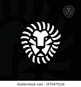 Lion face logo vector illustration symbol