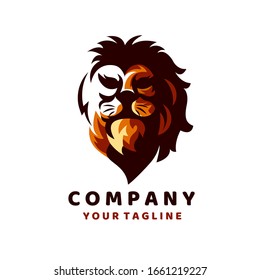  lion face mascot logo design vector graphics