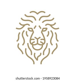 ilustración del icono del vector del logotipo del contorno de la cara del león