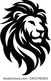 lion face from one side art for logo or stickers