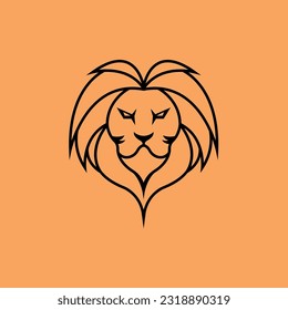 Lion face outline outline vector