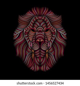 lion face outline vector for t shirt design and other