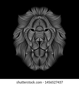 lion face outline vector for t shirt design and other