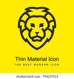 Lion face outlined front bright yellow material minimal icon or logo design