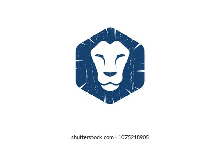 Lion face shield logo