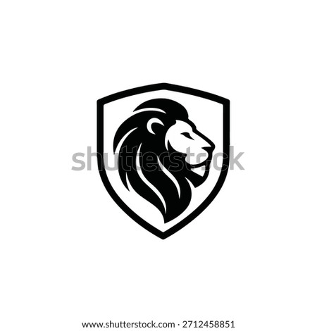 Lion face and shield logo