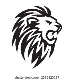 Lion Face Silhouette – Fierce and Fearless Logo Design