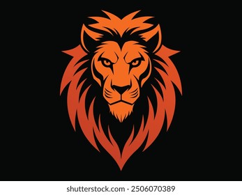 a lion face silhouette vector
