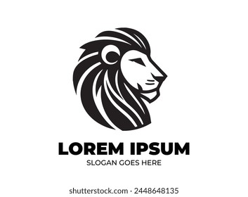 Dibujo abstracto simple del Arte vectorial del icono del diseño del logotipo de la cara del león