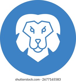 Lion Face single vector icon illustration