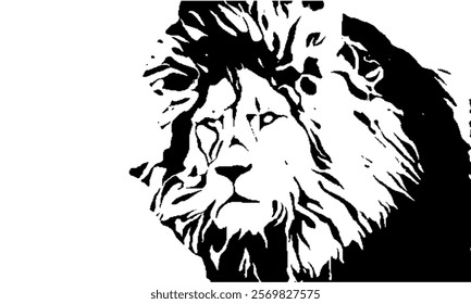 lion face stencil art silhouette