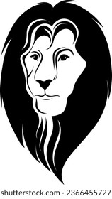 Lion face tattoo, tattoo illustration, vector on a white background.