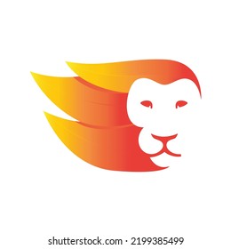 lion face template logo, lion vector, gradient color, isolated on white background.