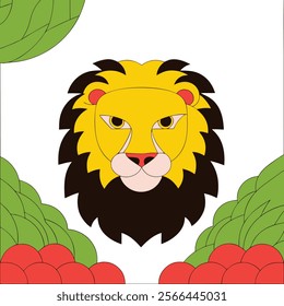 a lion face vector art.